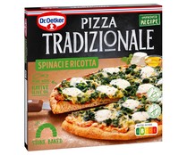 Pizza de espinacas y queso Ricotta, horneada directamente sobre piedra DR. OETKER Tradizionale 415 g.