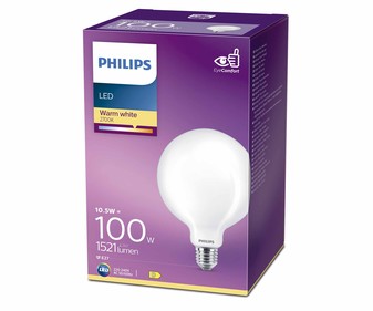 Bombilla Led Globo e27 165w 1.521lm 2.700k 135w100w luz cálida 2700k 1521lm philips. casquillo 16.5w 100w 1521 12.8 8718696580615