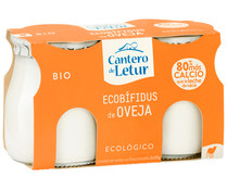 Yogurt bifidus de oveja desnatado ecológico CANTERO DE LETUR 2 uds. 125 g.