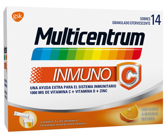 Complemento alimenticio multivitamínico y mineral con sabor a naranja MULTICENTRUM Inmuno C 14 uds. Complemento alimenticio multivitamínico y mineral con sabor a naranja MULTICENTRUM Inmuno C 14 uds.