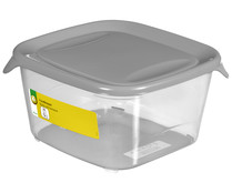 Recipiente hermético cuadrado de plástico, 1,2 litros, PRODUCTO ECONÓMICO ALCAMPO.