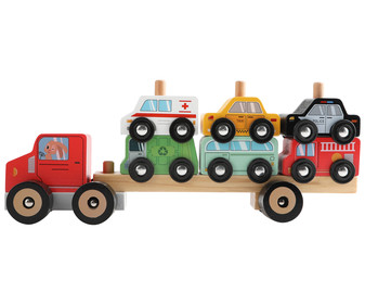 Camión de transporte y coches de madera ONE TWO FUN ALCAMPO. Camión de transporte y coches de madera ONE TWO FUN ALCAMPO.