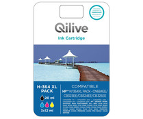 Pack 4 cartuchos de tinta compatibles (364XL) QILIVE H-364XL, negro, cian, magenta y amarillo.