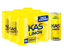 Refresco de limón KAS pack 9 latas de 33 cl.