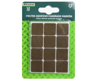 Fieltro adhesivo marrón de 22 milímetros 12 unidades Fieltro adhesivo marrón de 22 milímetros 12 unidades