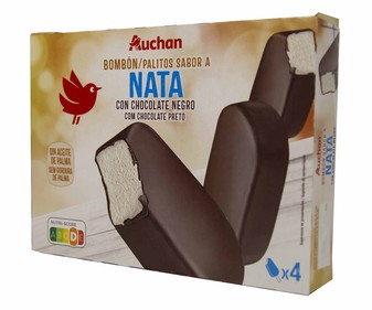 Bombón de nata recubierto de chocolate negro PRODUCTO ALCAMPO 4 x 120 ml. Bombón de nata recubierto de chocolate negro PRODUCTO ALCAMPO 4 x 120 ml.