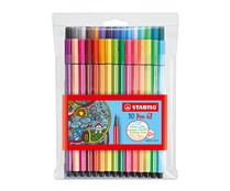 Rotulador premium STABILO Pen 68 - Estuche de 30 unidades (24 colores estándar + 6 colores neón)