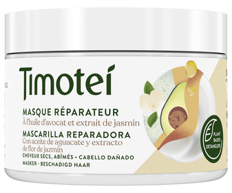 Mascarilla reparadora con aceite de aguacate y extracto de jazmín, para cabellos dañados TIMOTEI 300 ml. Mascarilla reparadora con aceite de aguacate y extracto de jazmín, para cabellos dañados TIMOTEI 300 ml.