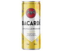 Combinado de Bacardí carta blanca con zumo de limón BACARDÍ Lata de 25 cl.