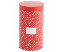 Bote de cocina de metal color rojo para café,18,8x9,8cm., ACTUEL.