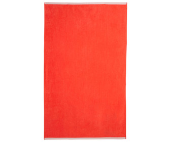 Toalla de playa velour color naranja con borde en contraste, 100% algodón, 360g/m², 90x160cm. ACTUEL. Toalla de playa velour color naranja con borde en contraste, 100% algodón, 360g/m², 90x160cm. ACTUEL.
