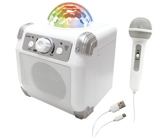 Karaoke con micrófono y bola luminosa, conexión a través de bluetooth, pilas incluidas ,ONE TWO FUN ALCAMPO. Karaoke con micrófono y bola luminosa, conexión a través de bluetooth, pilas incluidas ,ONE TWO FUN ALCAMPO.
