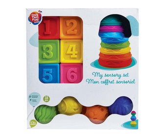 Conjunto sensorial de 3 juegos diferentes, ONE TWO FUN ALCAMPO. Conjunto sensorial de 3 juegos diferentes, ONE TWO FUN ALCAMPO.