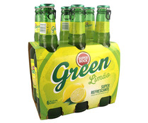 Cerveza con sabor a limón SUPER BOCK GREEN pack de 6 botellas de 33 centilitros