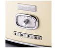 Tostador WESTINGHOUSE WKTT857WH cream vintage, 2 ranuras extra anchas, 6 niveles de tostado, exterior de acero inoxidable.