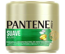 Mascarilla capilar con keratina para pelo apagado y encrespado PANTENE Suave & liso 500 ml.