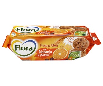 Galletas de fibra con naranja y pasas 125 gramos
