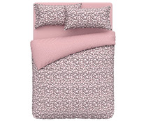 Funda nórdica 150cm. 100% algodón diseño florecitas en tonos rosas, incluye 2 fundas de almohada, ACTUEL.