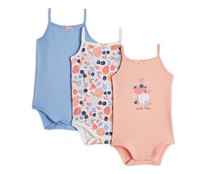 Lote de 3 bodies de algodón para bebé INEXTENSO, talla 80.