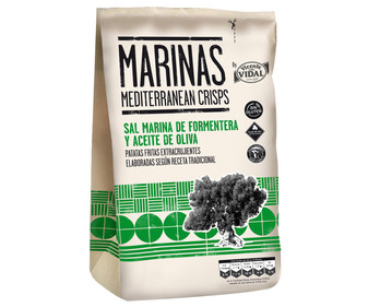 Patatas fritas artesanas extracrujientes, con sal marina de Formentera y aceite de oliva VICENTE VIDAL MARINA 150 g. Patatas fritas artesanas extracrujientes, con sal marina de Formentera y aceite de oliva VICENTE VIDAL MARINA 150 g.