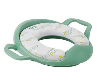 Reductor WC para bebes, acolchado con asas, color verde, BADABULLE.