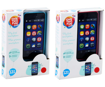 Teléfono móvil infantil con luces, sonidos y laterales de goma ONE TWO FUN ALCAMPO. Teléfono móvil infantil con luces, sonidos y laterales de goma ONE TWO FUN ALCAMPO.