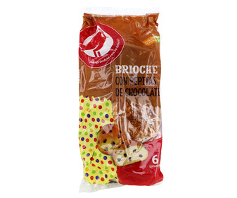 Brioche con pepitas de chocolate PRODUCTO ALCAMPO 6 uds. 240 g. Brioche con pepitas de chocolate PRODUCTO ALCAMPO 6 uds. 240 g.