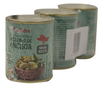 Aceitunas verdes manzanillamini bar rellenas de anchoa PRODUCTO ALCAMPO 3 uds x  50 g.