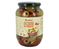 Aceitunas verdes Gordal aliñadas sin hueso PRODUCTO ALCAMPO frasco de 400 g.