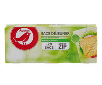 Bolsas para bocadillos con zip 18 x 32 cm PRODUCTO ALCAMPO 20 uds.