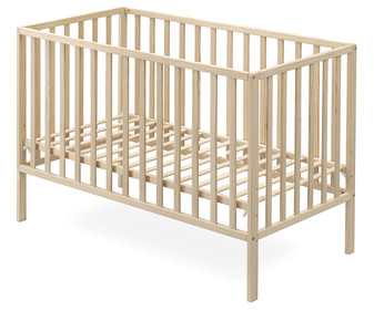 Cuna básica de madera de pino de 122x63x88,5cm INTERBABY.