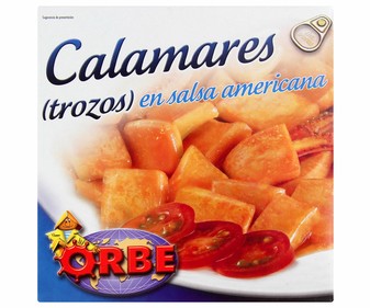 Calamares en salsa americana lata de 168 gramos Calamares en salsa americana lata de 168 gramos