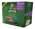 Pienso para gatos esterilizados húmedo a base de salmón y atún ULTIMA 12 uds. 85 gr.