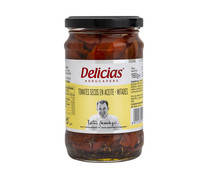 Tomates secos en aceite, mitades  DELICIAS 160 g.