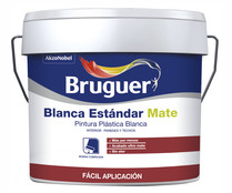 Pintura plástica interior, blanco mate, BRUGUER, 4L.
