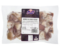 Morro (careta) de cerdo cocido y troceado, elaborado sin gluten ni lactosa SEGUNDO SANZ 400 g.