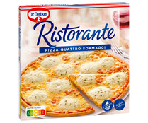 Pizza de masa fina y crujiente 4 quesos (Mozzarella, Edam, Emmental y Azúl)  DR. OETKER Ristorante 340 g.