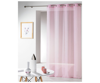 Cortina visillo arena color rosa 100% poliéster con ollaos, 140x280 cm, TEXTIL HOGAR. Cortina visillo arena color rosa 100% poliéster con ollaos, 140x280 cm, TEXTIL HOGAR.
