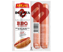 Salchichas cocidas tipo Frankfurt a la barbacoa, ideales para bocadillos ARGAL Bocata club 230 g