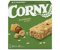 Barritas de cereales con avellanas CORNY 6 uds.x 25 g.