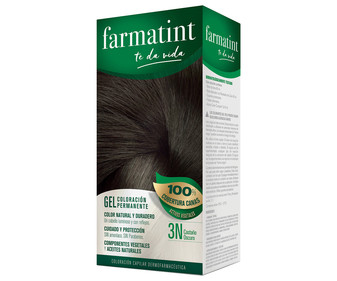 Tinte de color castaño oscuro y número 3 N FARMATINT.