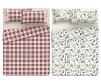 Juego de sábanas de franela 100% algodón para cama de 150cm, 140 g/m² de densidad, ACTUEL. Modelos surtidos, 1 unidad.