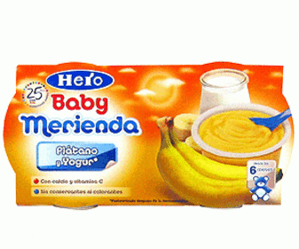Tarrito de plátano con yogur 130 gramos pack de 2 unidades Tarrito de plátano con yogur 130 gramos pack de 2 unidades