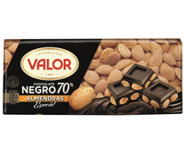 Chocolate negro 70% cacao con almendras enteras especial VALOR 250 g. 