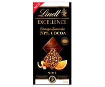 Chocolate negro 70 % cacao con naranja y almendras LINDT EXCELLENCE 100 g.