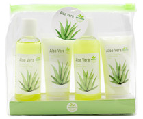 Bolsa de aseo personal con productos con aloe vera BECASAN NATURE.