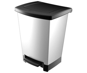 Cubo de basura con pedal capacidad 25 litros, metálico DECOBIN Cubo de basura con pedal capacidad 25 litros, metálico DECOBIN