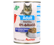 Comida para gatos adultos a base de pescado en salsa PRODUCTO ALCAMPO lata 400 g.