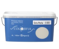 Pintura interior para paredes y techos, gris perla mate COLORFUL, 4L.