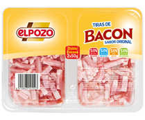 Bacon cortado en tiras, sin piel ni ternilla EL POZO 2 x 50 g.